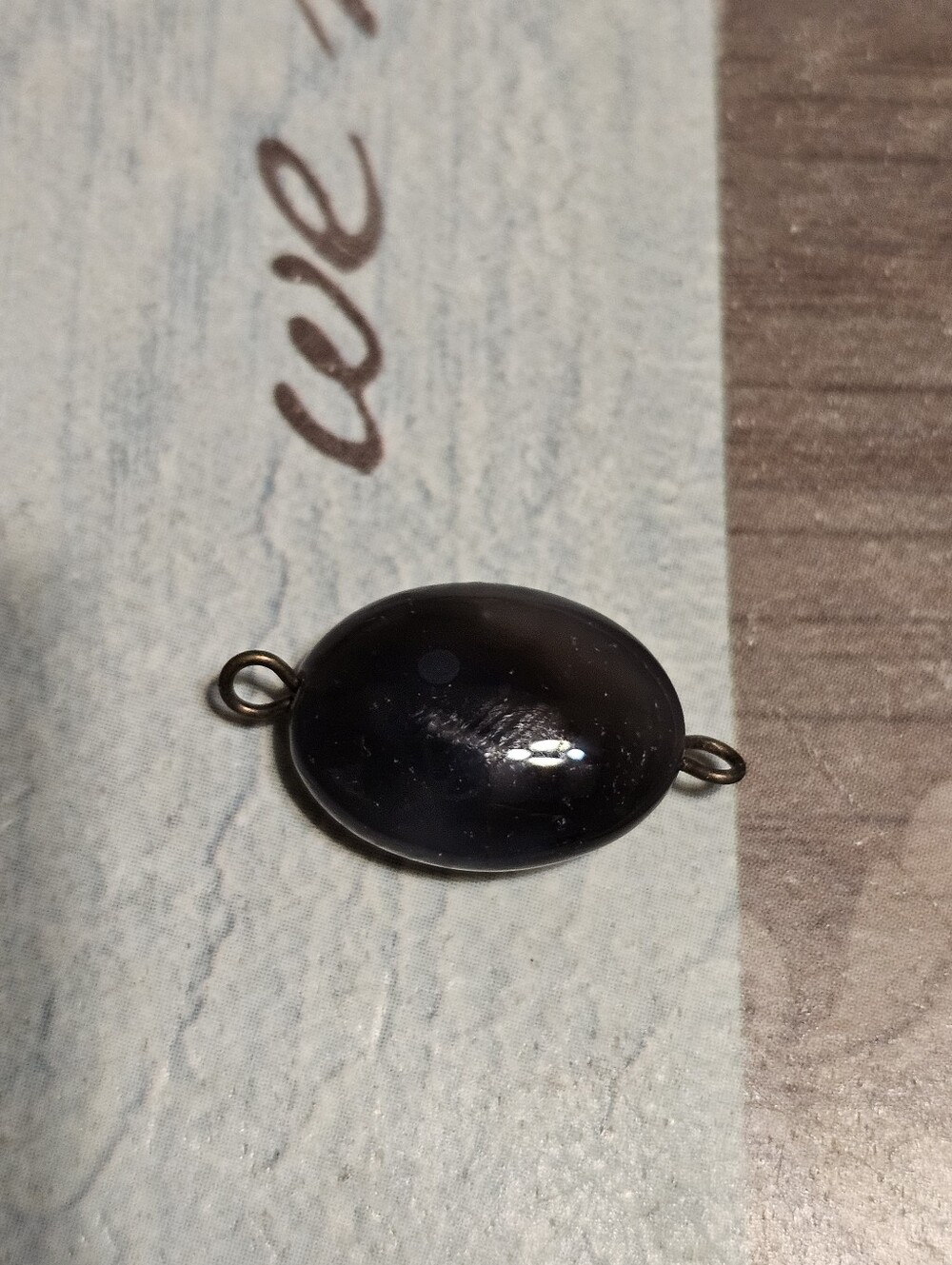 Gold Tone Black Stone Pendant